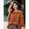 Orange Classic Style Thick Thread Sweater