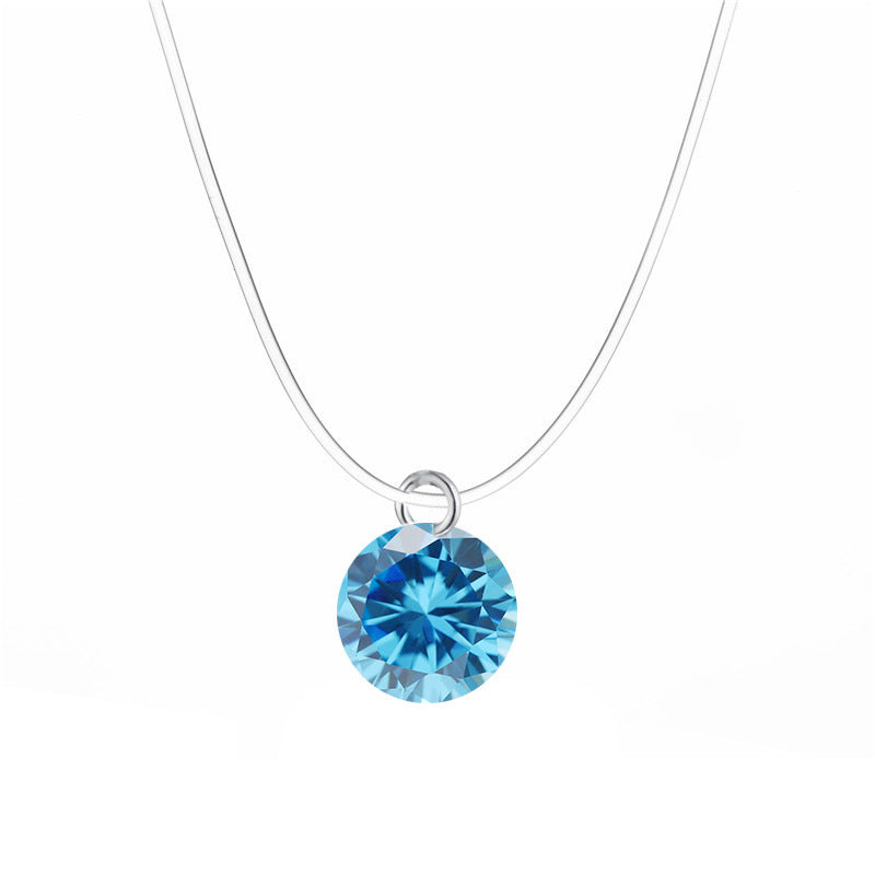 Multi-claw Diamond Zircon Pendant Necklace