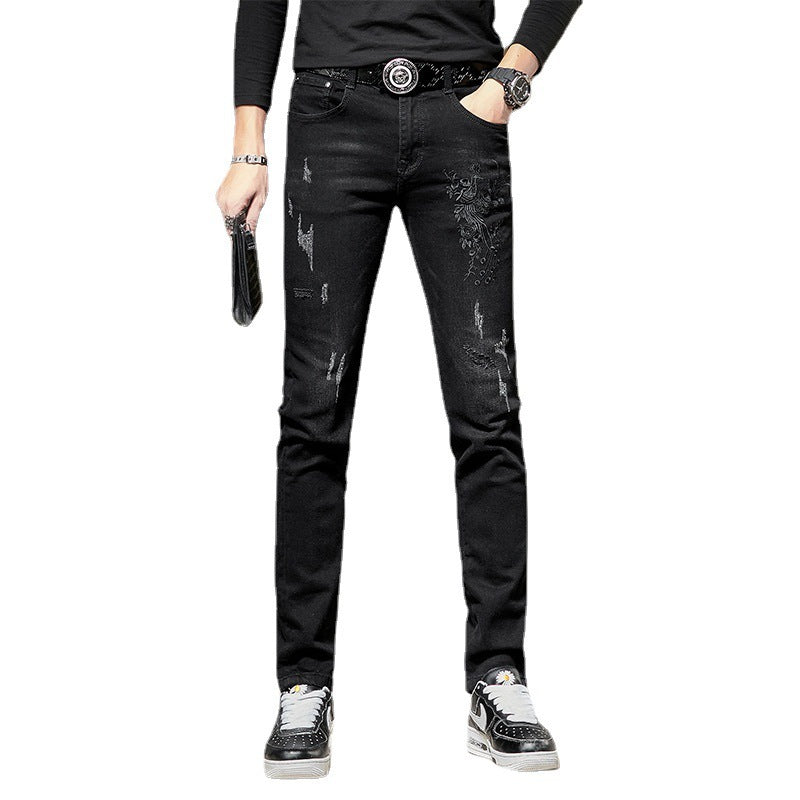 Men's Embroidered Jeans Slim Fit