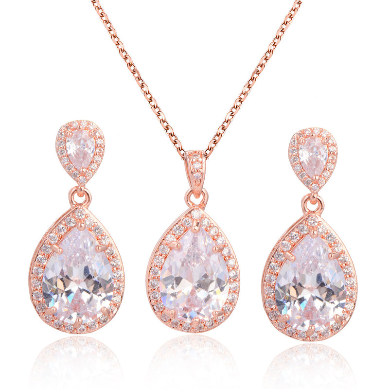 Zircon Water Drops Jewelry Set