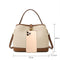 Lychee Pattern Large Capacity Contrast Color Single Shoulder Leather Bag