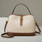 Lychee Pattern Large Capacity Contrast Color Single Shoulder Leather Bag