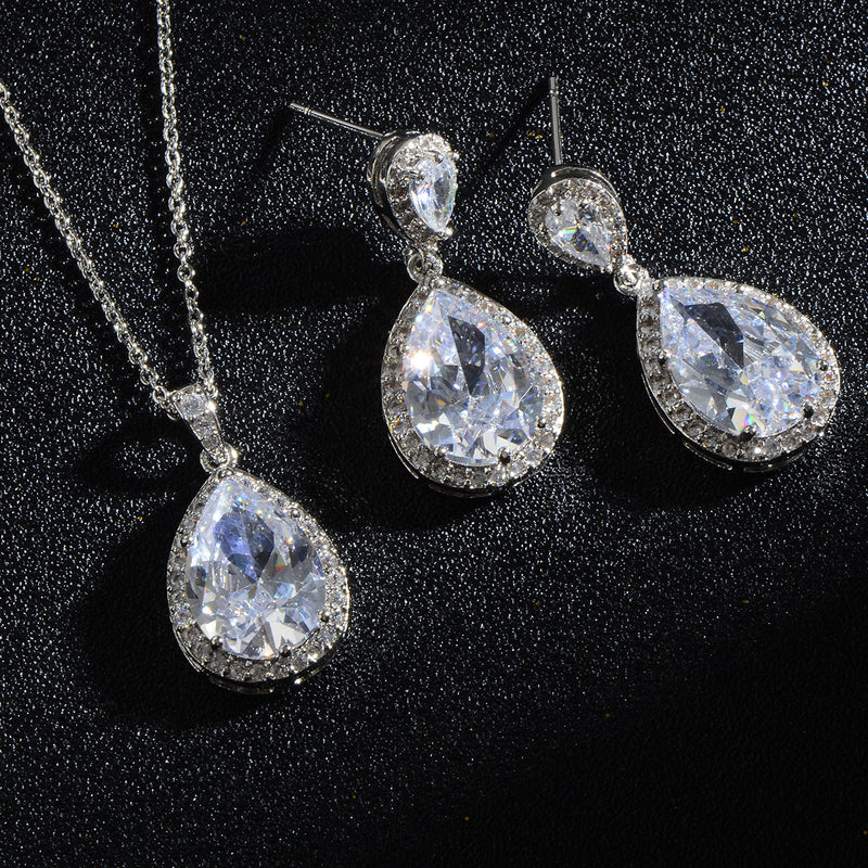 Zircon Water Drops Jewelry Set