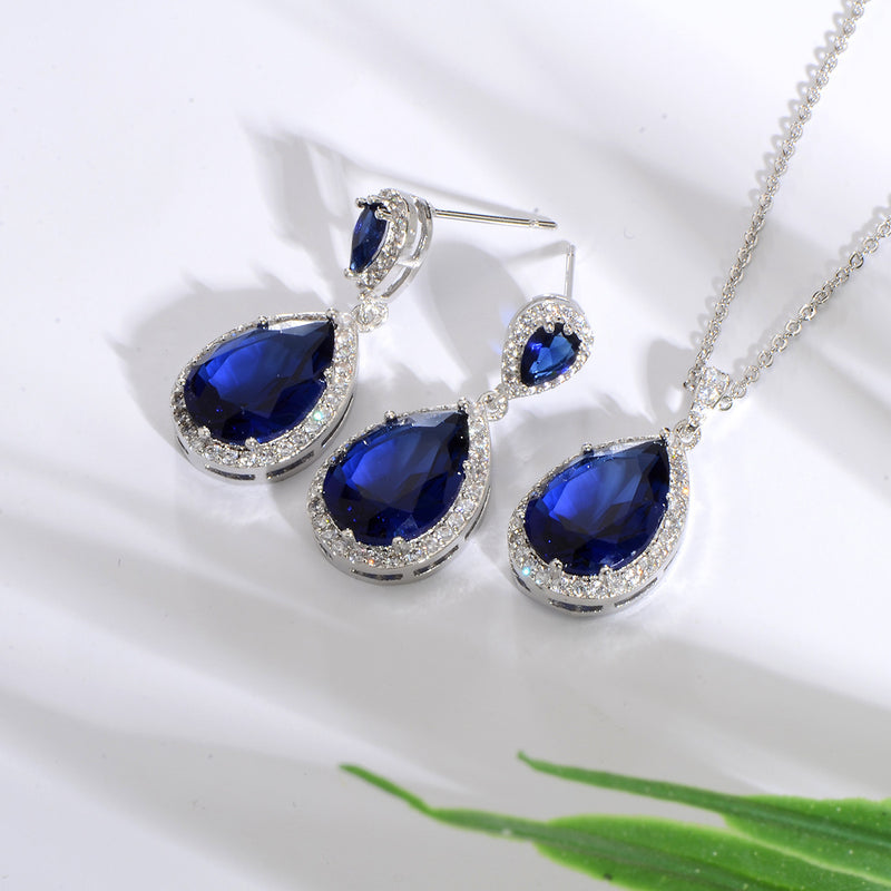 Zircon Water Drops Jewelry Set