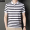 Cotton Polo Collar Stripes Shirt