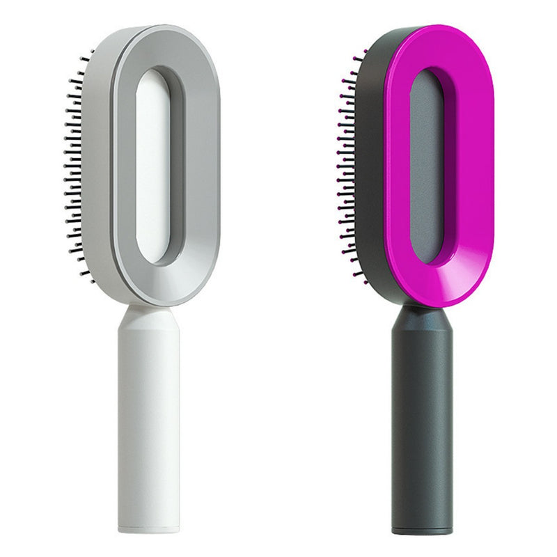 Self Cleaning Hair Brush For Women One-key Cleaning Hair Loss Airbag Massage Scalp Comb Anti-Static Hairbrush