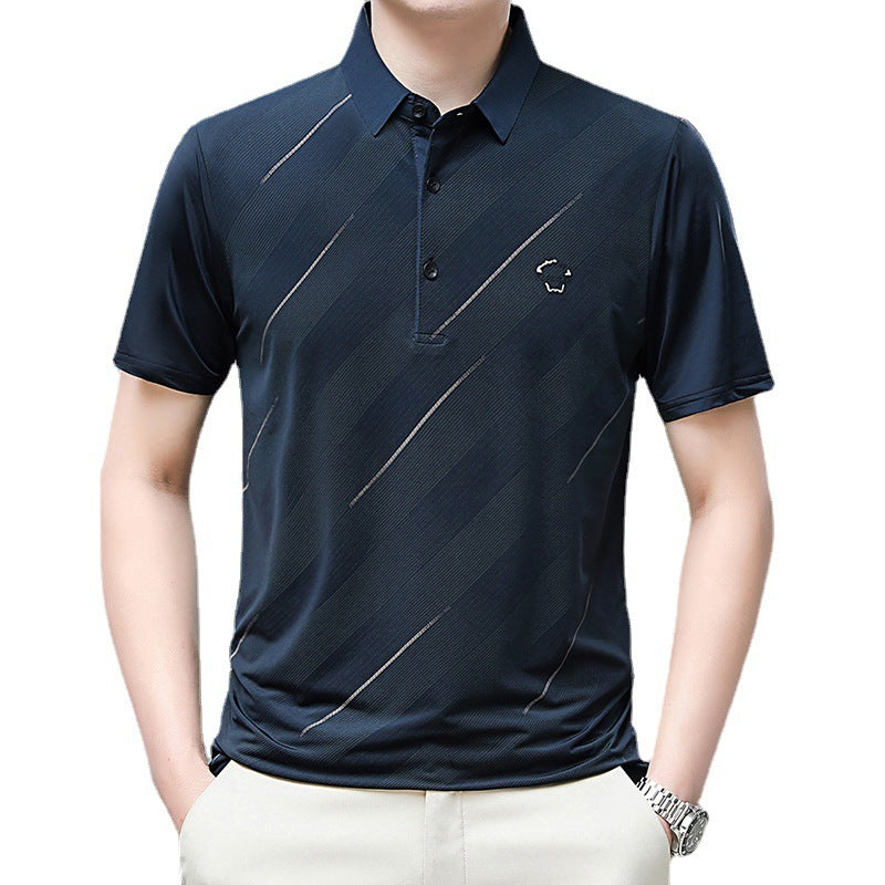 Lapel Ice Silk Polo Shirt