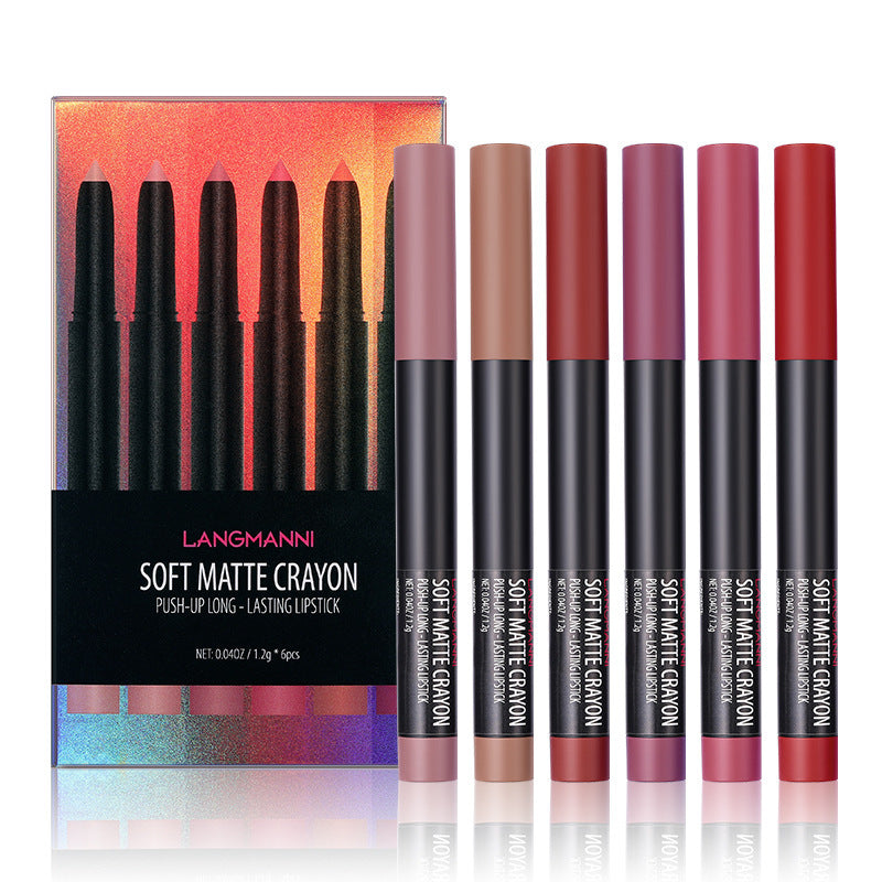 Six Matte Lipsticks Lip Gloss Set