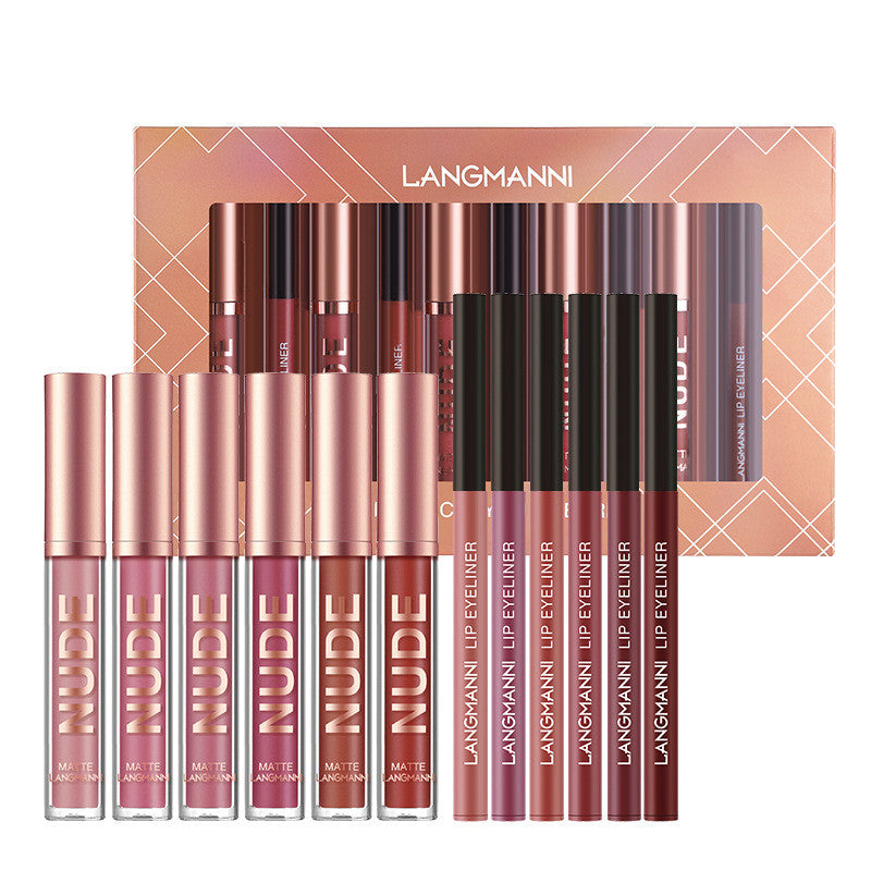 12 Pcs Set  | 6 Matte Lipstick | 6 Lip Liner Pens