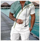 Zipper Polo Short Sleeve Shirt