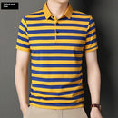 Cotton Polo Collar Stripes Shirt