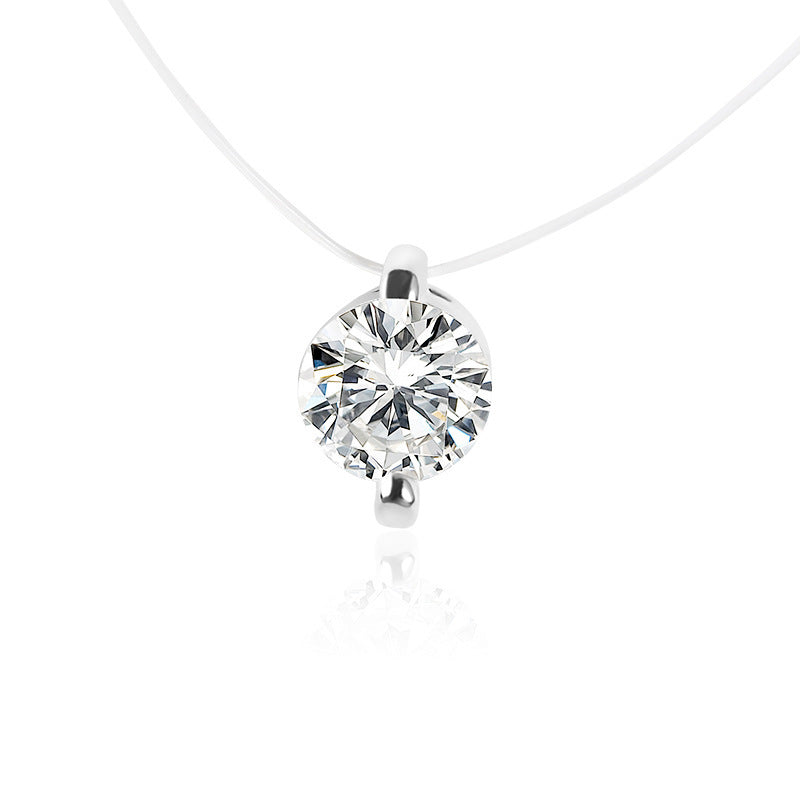 Multi-claw Diamond Zircon Pendant Necklace