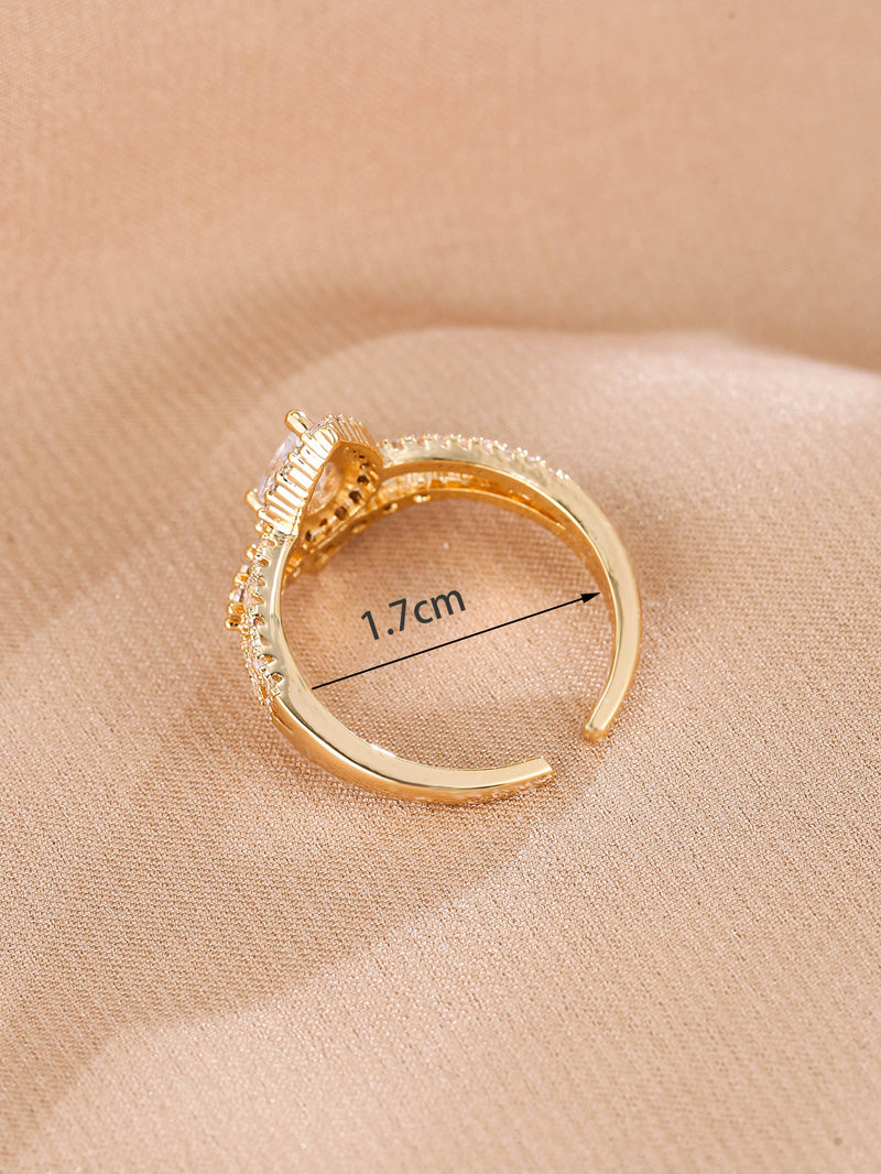 Copper Plated Real Gold Color Crown Ring