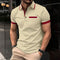 Faux Pocket Lapel Button Business T-shirt