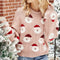 Christmas Sweater Women Cute Cartoon Santa Print Knit Sweater Winter Tops