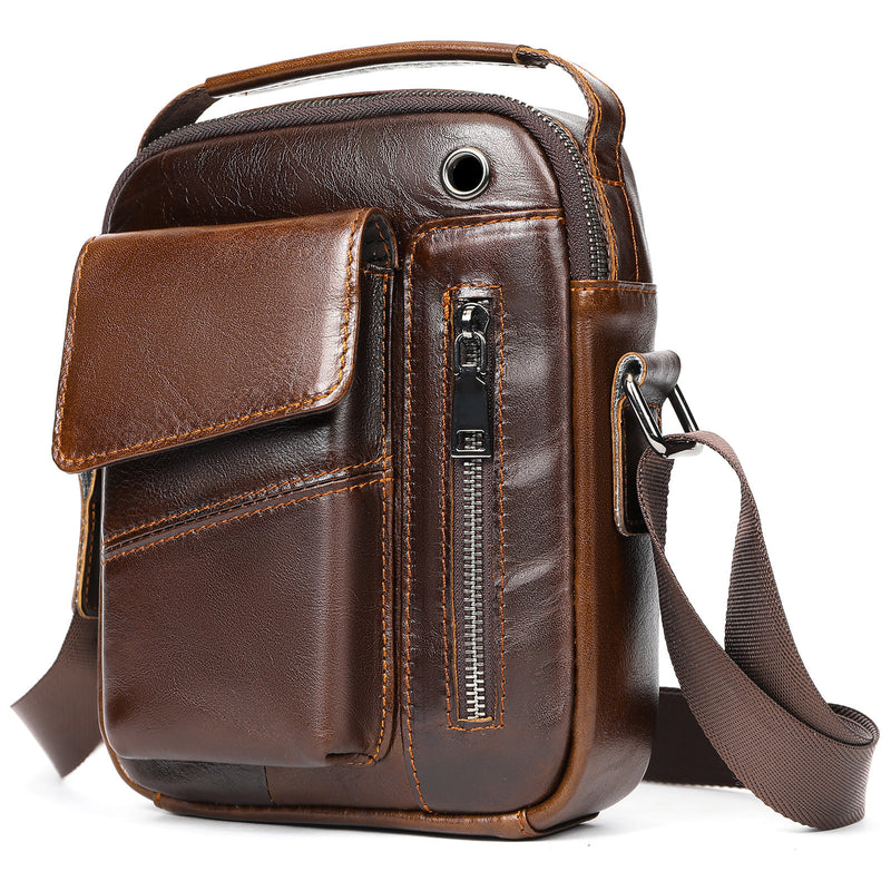 Men's Business Leather Crossbody Bag