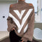 Geometric Color Matching Casual Loose Sweater