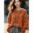 Orange Classic Style Thick Thread Sweater