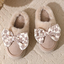 Winter Cute Bowknot Plush Slipper