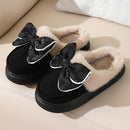 Winter Cute Bowknot Plush Slipper