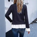 Casual Solid Color Round Neck Sweater