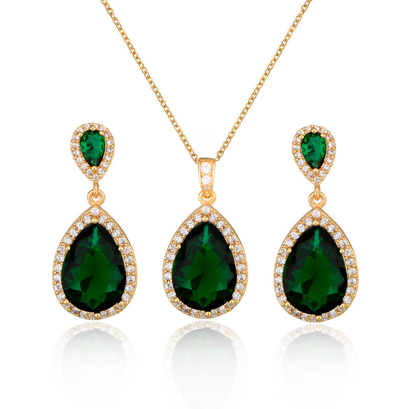 Zircon Water Drops Jewelry Set