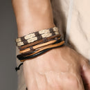 Multi-layer Men's Cattle Leather Bracelet