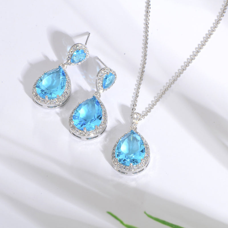 Zircon Water Drops Jewelry Set