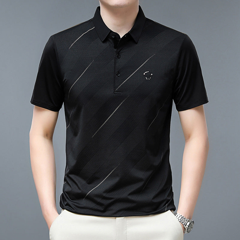 Lapel Ice Silk Polo Shirt