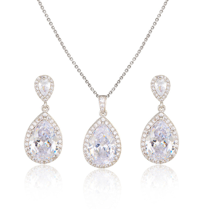 Zircon Water Drops Jewelry Set