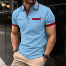 Faux Pocket Lapel Button Business T-shirt