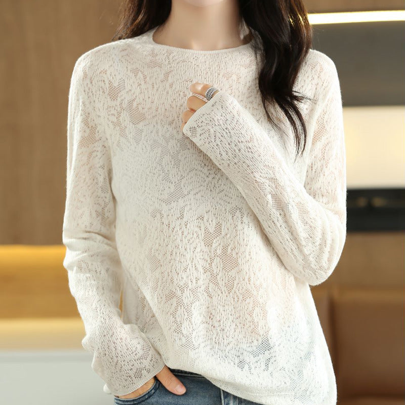 Half Turtleneck Hollow Out Sweater