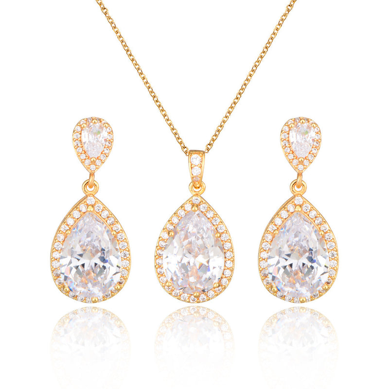 Zircon Water Drops Jewelry Set