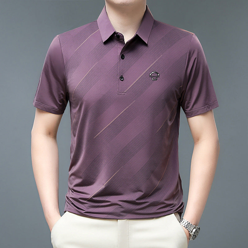 Lapel Ice Silk Polo Shirt