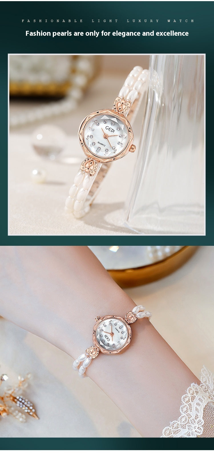 Luxury Pearls Strap Watch