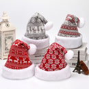 Snowflake Deer Knitted Wool Flannel Christmas Hat