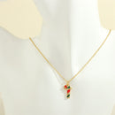 Christmas Tree Santa Claus Elk Snowman Oil-drop Necklace With Colored Rhinestones Ins Festival Clavicle Chain Necklace For Women Jewelry