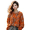 Orange Classic Style Thick Thread Sweater