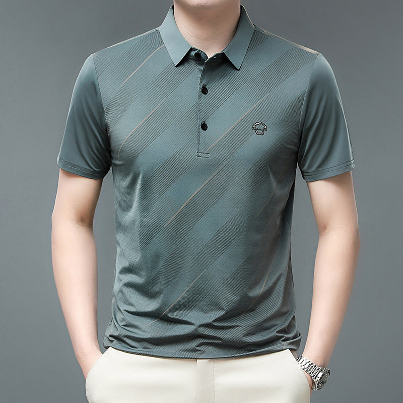 Lapel Ice Silk Polo Shirt