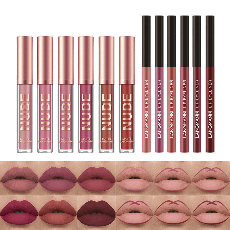 12 Pcs Set  | 6 Matte Lipstick | 6 Lip Liner Pens