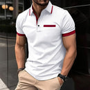 Faux Pocket Lapel Button Business T-shirt