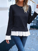 Casual Solid Color Round Neck Sweater