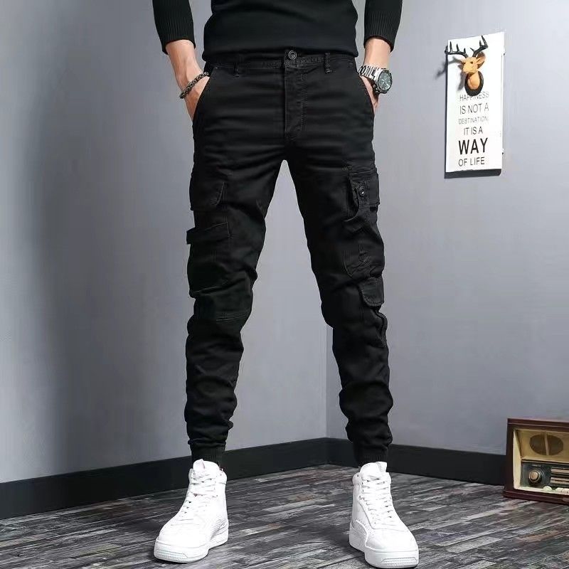 Slim Fit Elastic Casual Denim Pants