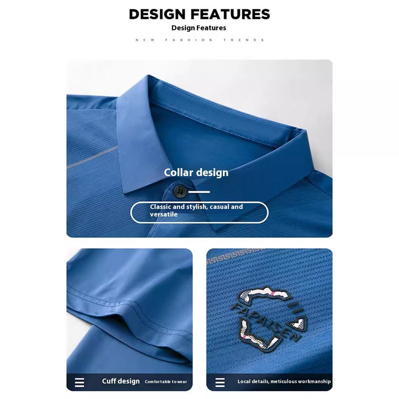 Lapel Ice Silk Polo Shirt